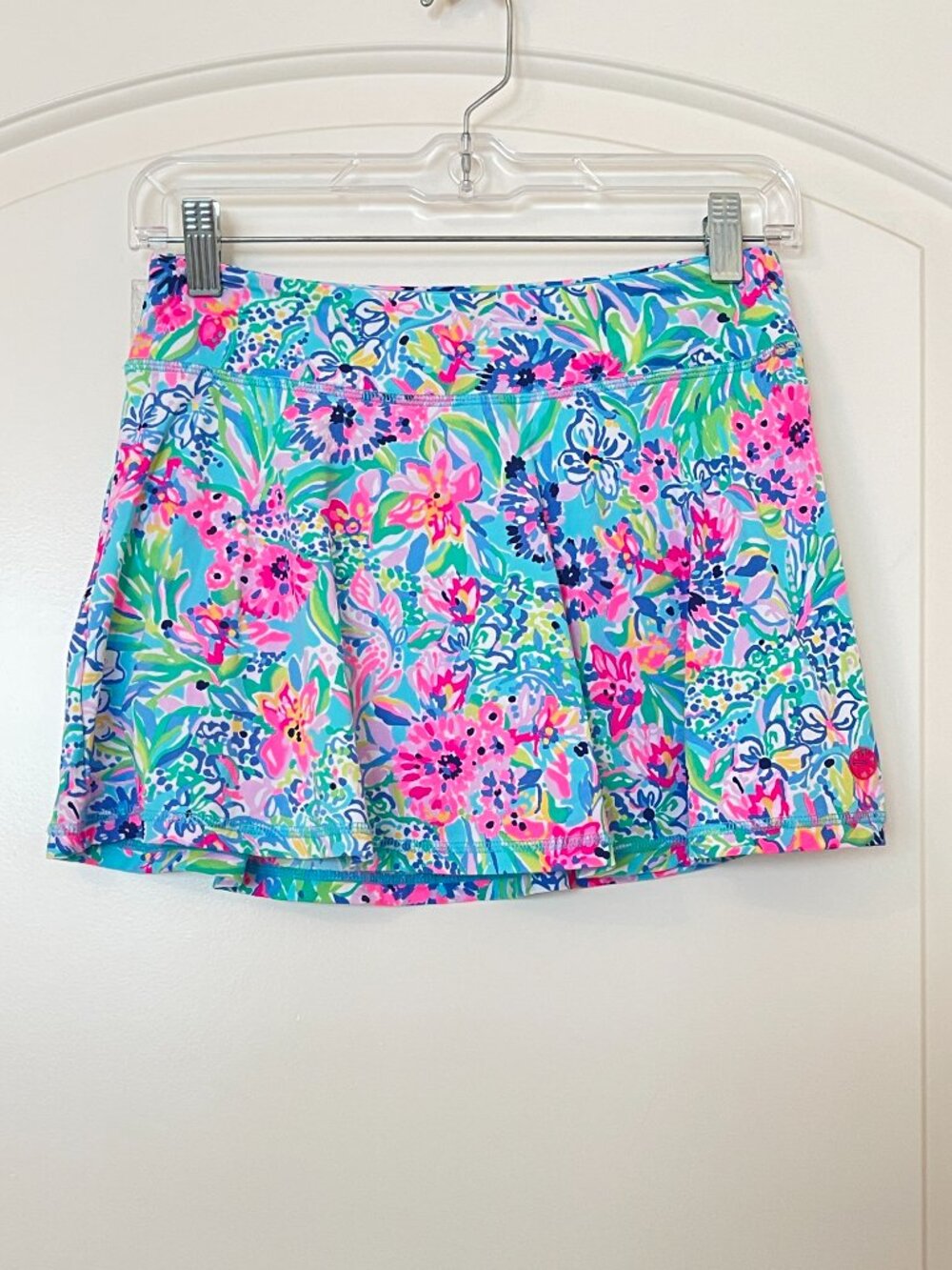 Lilly Pulitzer Luxletic Skort Aila Skirt Shorts Amalfi Blue Alligator Isle XS